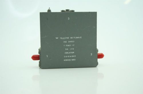 Teledyne microwave rf isolator 2.0-4.16 ghz  t-2s63t-17 tested good for sale