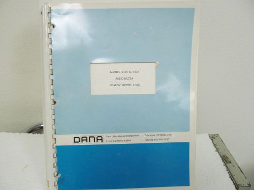 Dana 5400 S-753A Ratiometer Instruction Manual w/schematics
