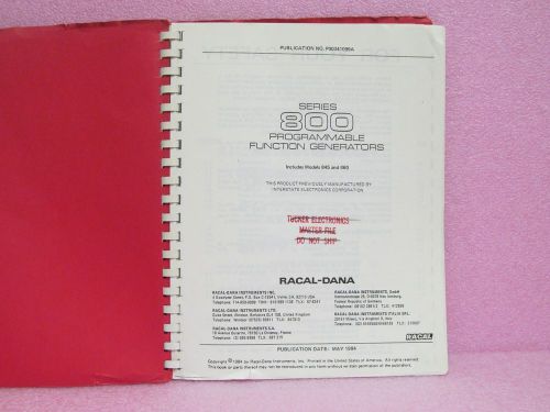 Racal-Dana Manual 800 Series Function Generators Instr. Man. w/Schematics (5/84)