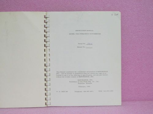Fluke Manual 304A Frequency Systhesizer Instruction Manual w/Schematics (1965)