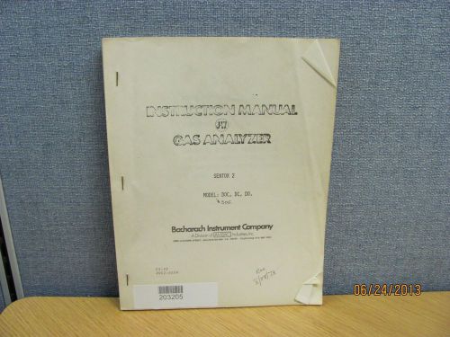 BACHARACH MODEL DOC,DC,DO: Gas Analyzer Sentox 2 - Instruction Manual # 17150