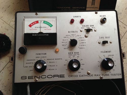 Sencore cr133 vintage cathode ray tube tester - powers on with manual!! for sale