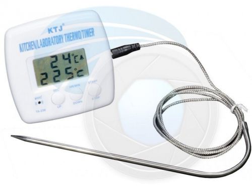 LCD Digital Timer &amp; Thermometer Alarm Cooking Kitchen BBQ Food TA-238