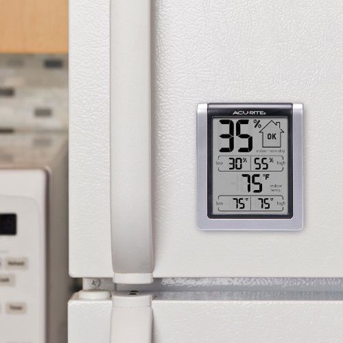 Portable Acu Rite Indoor Room Temperature Humidity Thermometer Magnet Fridge New