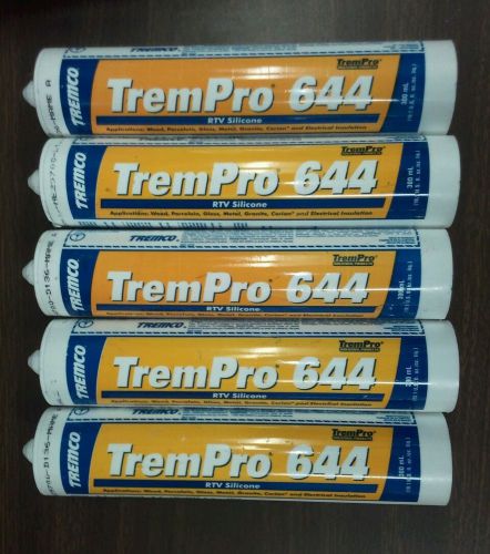 New Tremco Trempro 644 13316 Clear RTV Silicone Cartridge 5 PACK