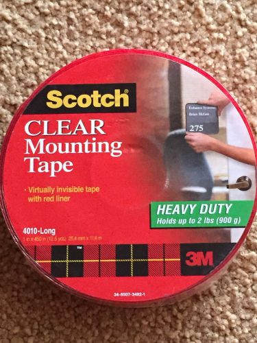 3M SCOTCH CLEAR MOUNTING TAPE 4010-LONG HEAVY DUTY,   NEW