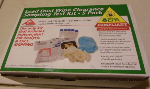 Lead dust wipe kit, sampling test kit 5 sample per  kit free shipping usa for sale