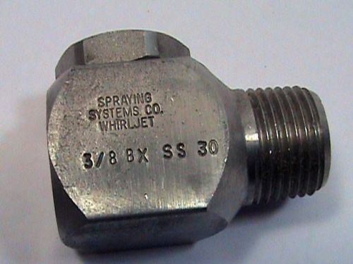 Spraying Systems WhirlJet Spray Nozzle 3/8BX30 SS Stainless Steel 30 SS NOS