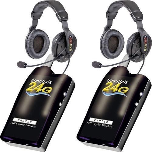 Simultalk  eartec 2 simultalk 24g beltpacks w/ proline double headsets slt24g2pd for sale