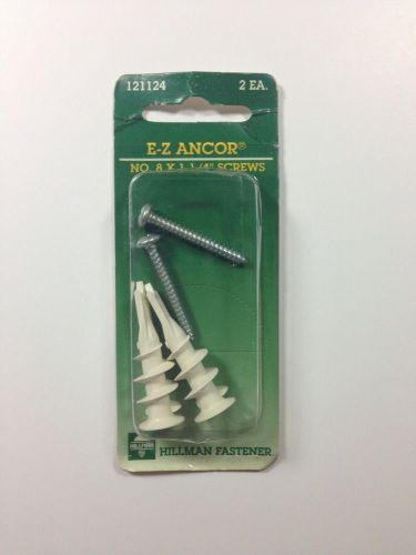 New self-drilling hillman e-z anchor drywall no 8x1-1/4&#034; screws 02 each pack for sale