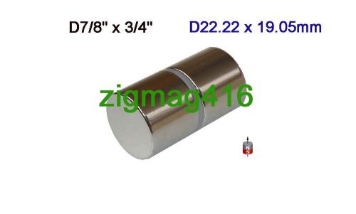2 pcs of  neodymium cylinder magnets 7/8&#034;dia x 3/4&#034; for sale