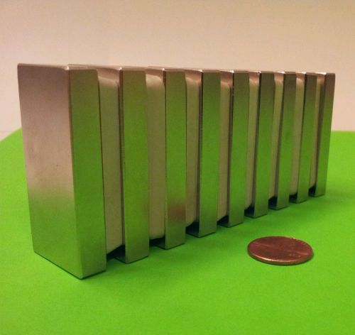 2 Neodymium N52H block magnets.  2&#034; x 1&#034; x 5/16&#034; High Heat Rare Earth Magnets