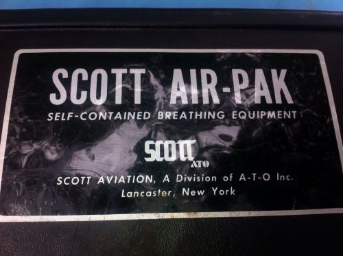 Scott air pak ii self contained breathing equipment - case tank mask - pack for sale