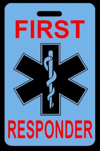 Sky-Blue FIRST RESPONDER Luggage/Gear Bag Tag - FREE Personalization - New