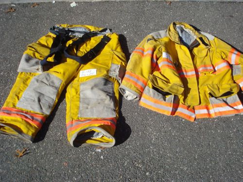 46x25 Pants Jacket Coat 46x32 Firefighter Fire Gear LION JANESVILLE 2000....S133