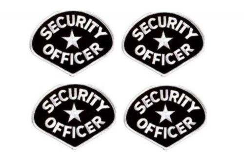 4 SECURITY GUARD OFFICER WHITE BLACK UNIFORM SHIRT JACKET SHOULDER  PATCH BADGE