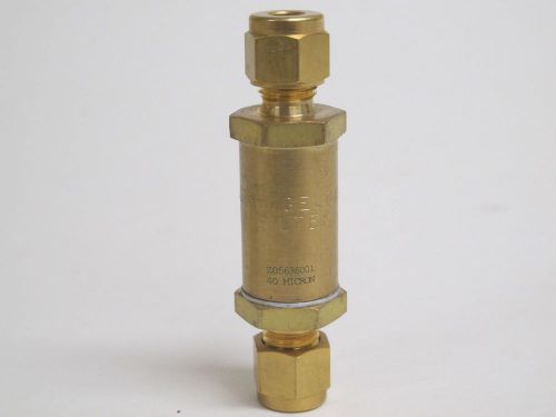 Brass In-Line Particulate Filter 40 Micron. Swagelok Tube Fitting 1/4 in