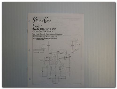 Pelton &amp; crane spirit 1500 1585 1587 1985 delivery system install inst. manual for sale