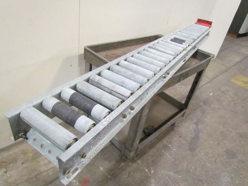 Gravity roller conveyor w/end stops 1.9&#034;rollers 3&#034;centers 8&#034;between frames 8&#039;l for sale