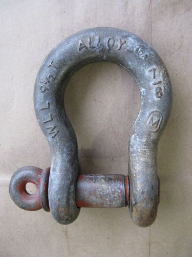 Wll  9.5 / 9 1/2 t ton shackle / clevis 7/8&#034; pin, 1 1/2&#034; opening full alloy usa for sale