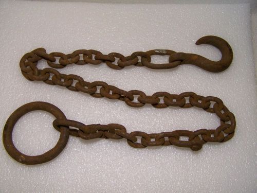 Logging Rigging Chain Sling Grab Hook 6 Foot Long 3/8&#034; Chain Hook &amp; Ring Towing
