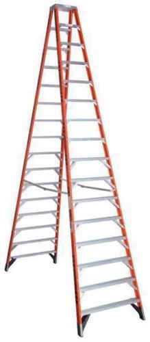 Werner  double sided stepladder, fiberglass, 16 ft., 300 lb., 15 steps used for sale