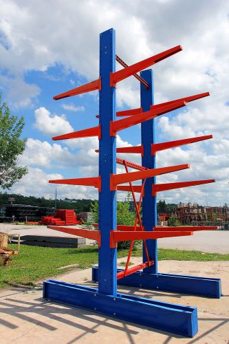 Used cantilever 16&#039; tall lumber rack steel rack tree rack double sided for sale