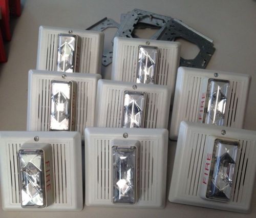 Lot of  (8) horn/strobes  - white with clear 110 candela lens for sale