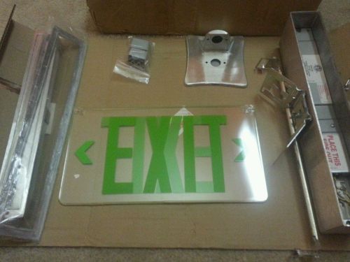 EMERGI-LITE X6ACG  DIE CAST EDGE-LIT AC only EXIT SIGN green letters