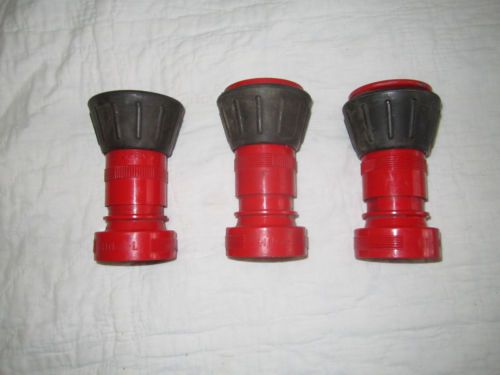 Wilco adjustable spray fire hose nozzle red plastic hn-4-l elkhart lot of 3 for sale
