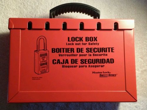 Masterlock 498a portable red steel group lock box lockout tagout for sale