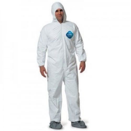 Dupont tyvek coverall - 1 suit - white - size lg (large) w/hood only for sale