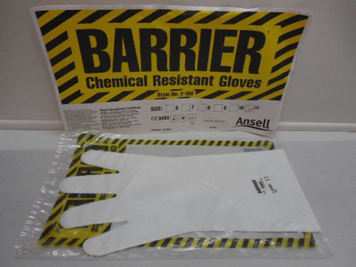 1 Pair Each Ansell Barrier Chemical Resistant Flat - Film Gloves Size 11 Safety