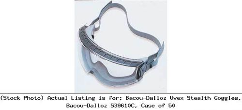 Bacou-dalloz uvex stealth goggles, bacou-dalloz s39610c, case of 50 for sale