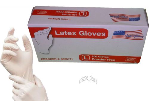 100 count latex disposable gloves powder free (non latex nitrile exam) size: lg for sale