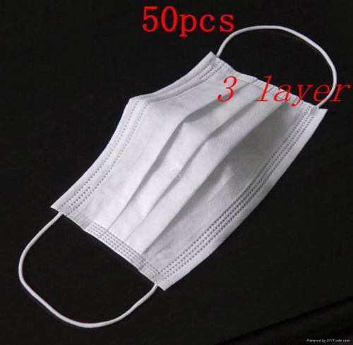 50 pcs/bag disposable masks 3 layers of non-woven filter free shipping for sale