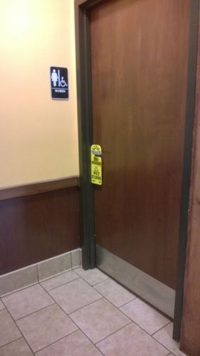 Caution Wet Floor Door Hanger Sign