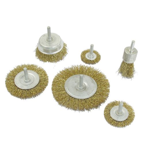 Polishing Tool 6 in 1 Gold Tone Steel Wire Grinding Brushes