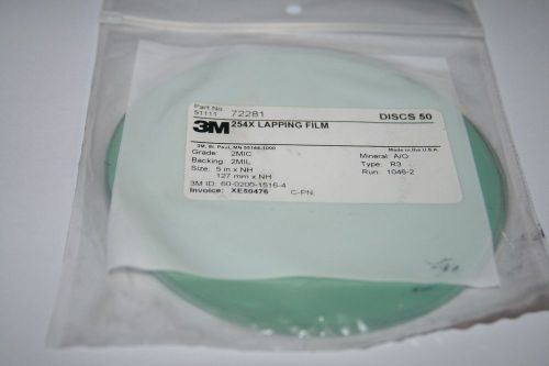 3M Fiber Optic Polishing Film 254X LAPPING FILM PART # 72281 DISCS 50