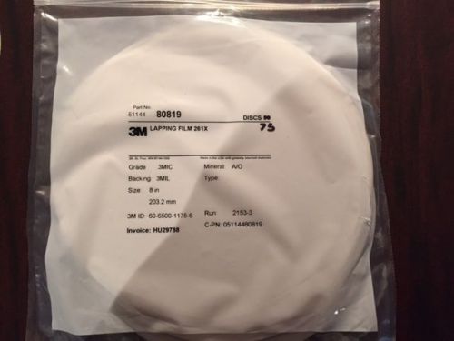 3m # 80819 lapping film 261x 0.3 micron 8&#034;xnh disc. (50 pack) new for sale