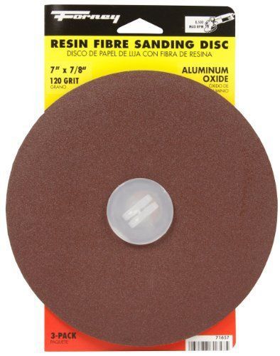 Forney 71657 Aluminum Oxide Sanding Discs with 7/8-Inch Arbor  7-Inch  120-Grit