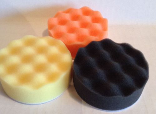 Foam buffing and polishing pads velcro backed set of 3 3 in diameter for sale