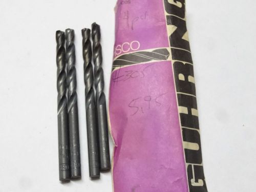4 GUHRING #305-5.95mm 15/64&#034; Jobber Length HSCo Cobalt Twist Drills black oxide