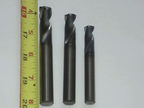 3 USED SUMITOMO SOLID CARBIDE DRILLS ,13.4MM 12.3MM &amp; 10.6MM , FREE SHIPPING!!!