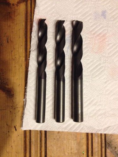 MITSUBISHI Solid carbide drills. Lot Of 3 Drills. 33/64&#034;, 17/32&#034;, And 37/64&#034;