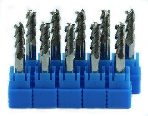 6 mm Carbide Endmill for Aluminum | 3 flute Center Cutting 10 PCS Metric Flat