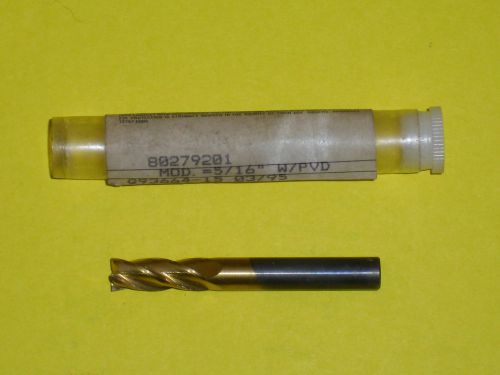5/16&#034; Solid Carbide End Mill 4 Flute Centercutting 13/16&#034; Length of Cut  NEW