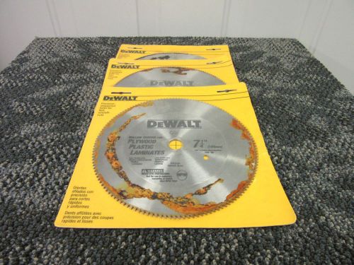 3 dewalt circular saw blade 7 1/4 inch plywood plastic 5/8&#034; arbor max dw3326 new for sale