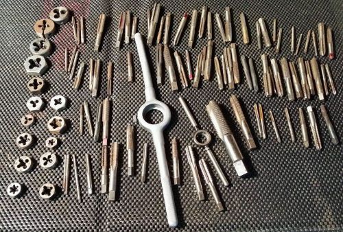 Vintage Tap &amp; Die Lot. Various brands/types mostly USA...approximately 90 pcs.
