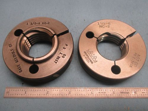 1 1/2 6 nc 2 thread ring gage go no go 1.500 p.d.&#039;s = 1.3917 &amp; 1.3816 tooling for sale